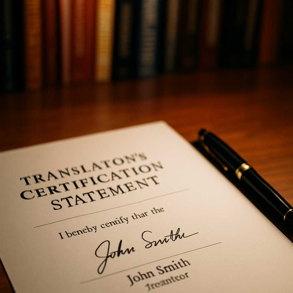 featured what details must appear on a translators certification statement